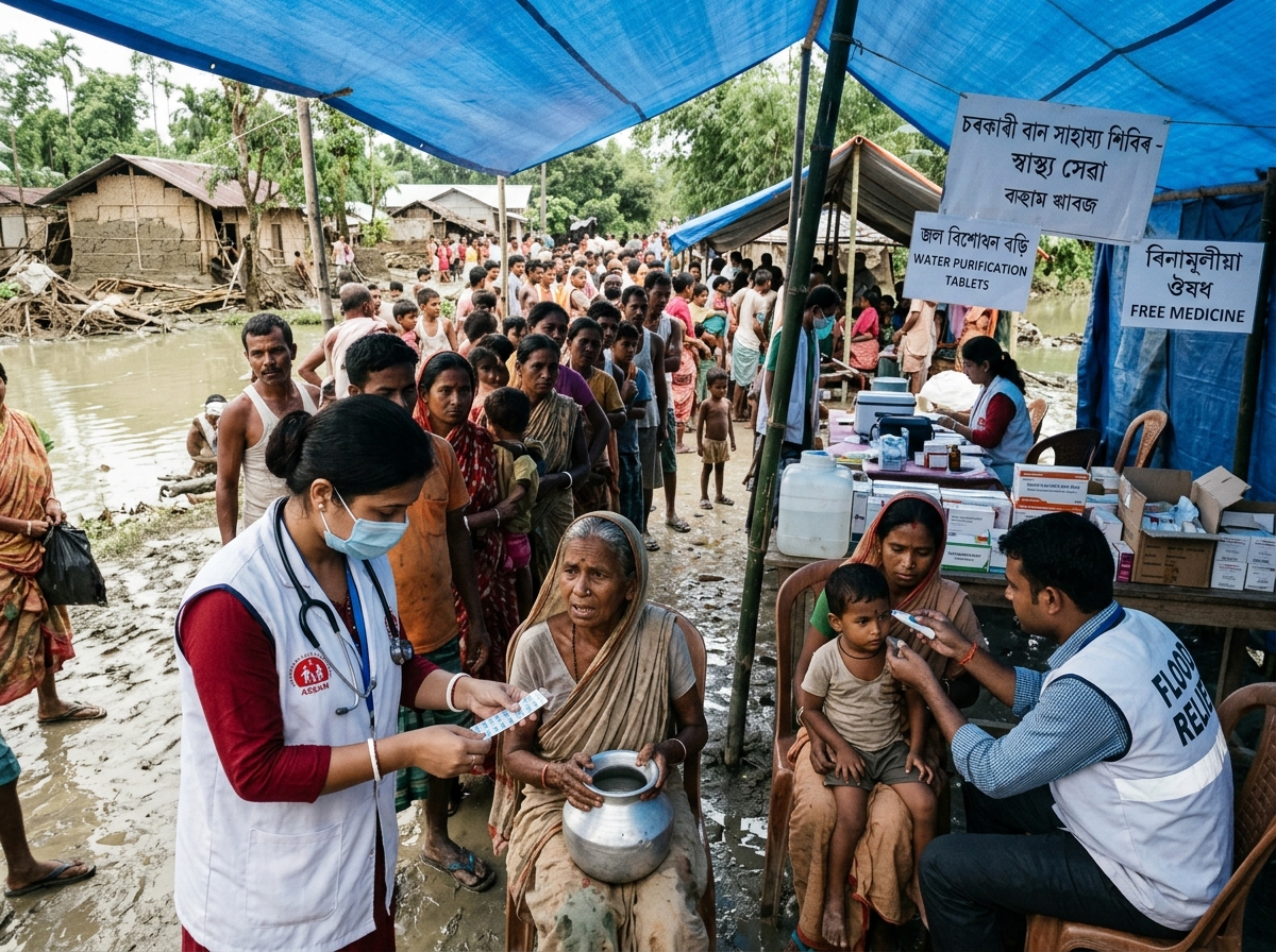 Medical & Water Supply in Assam Relief Camps